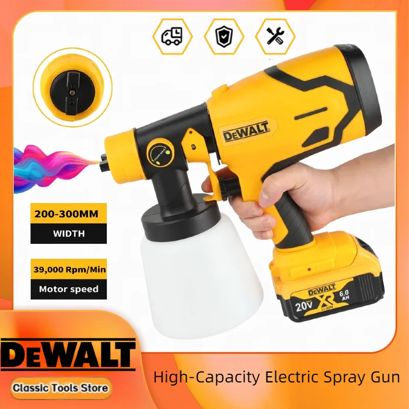 

Беспроводной электрический краскопульт Dewalt, портативный распылитель краски 800 мл, мощный инструмент для нанесения покрытий на мебель и другие поверхности
