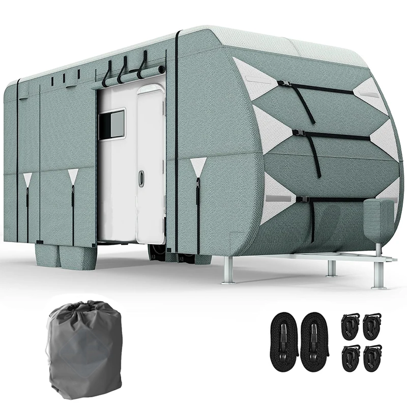 

For RV Waterproof Motorhome Caravan RV Cover High Quality 600D Polyest Windproof Foldable Dustproof Uv Protect Rv Cover