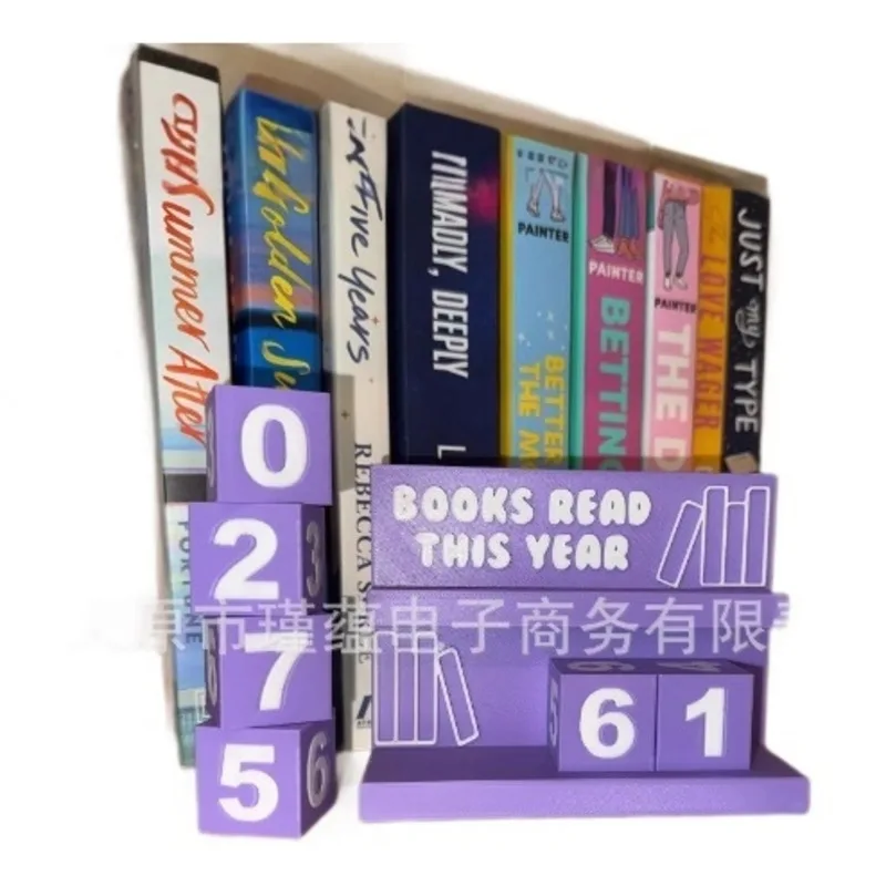 Calendar Plastic Decorative Book Tracker Yearly Reading Log Display Bookshelf Counter Classroom Gift Christmas Librarian Desk