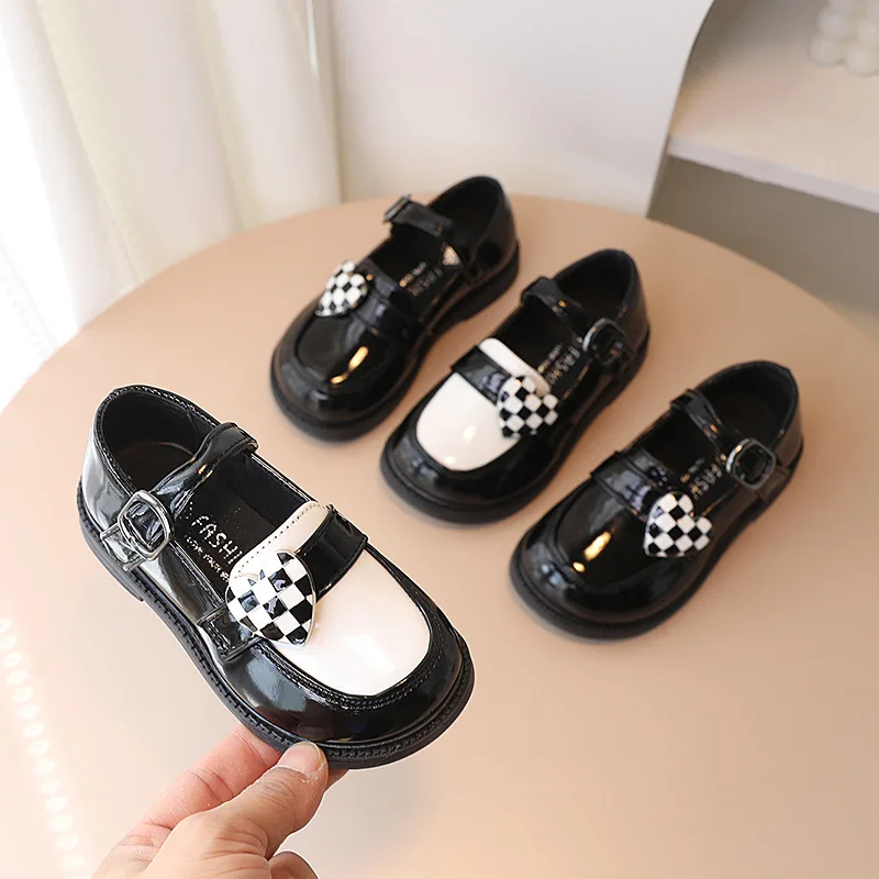 Kids Leather Shoe Fashion Princess Shoes Soft Soled Baby Leather Shoes Shiny Leather Mary Jane Shoe Kids Shoes for Girl