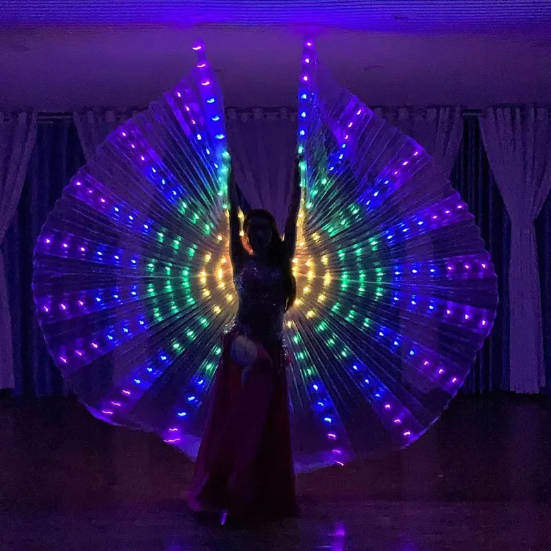 LED leuchtender bunter Umhang für Erwachsene und Kinder, tanzen leuchtender Schmetterlingsflügel, Bühnenaufführung, Bauch, Glühen, Party, Foto-Requisite – Detail 14