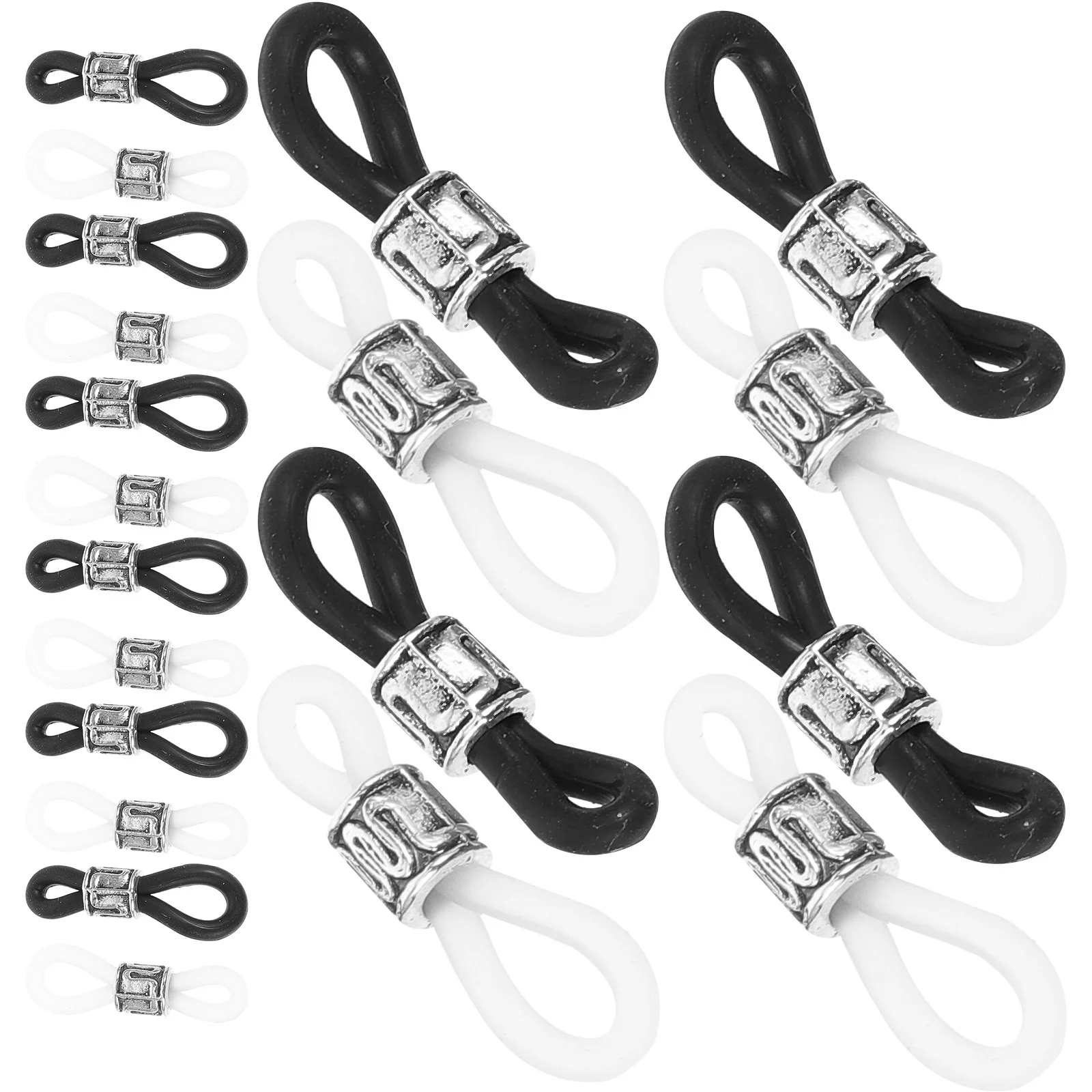 

20Pcs Silicone Glasses Chain Ends Anti Slip Connectors Wide Range Uses Eyeglass Chain Ends Silicone Glasses Connector