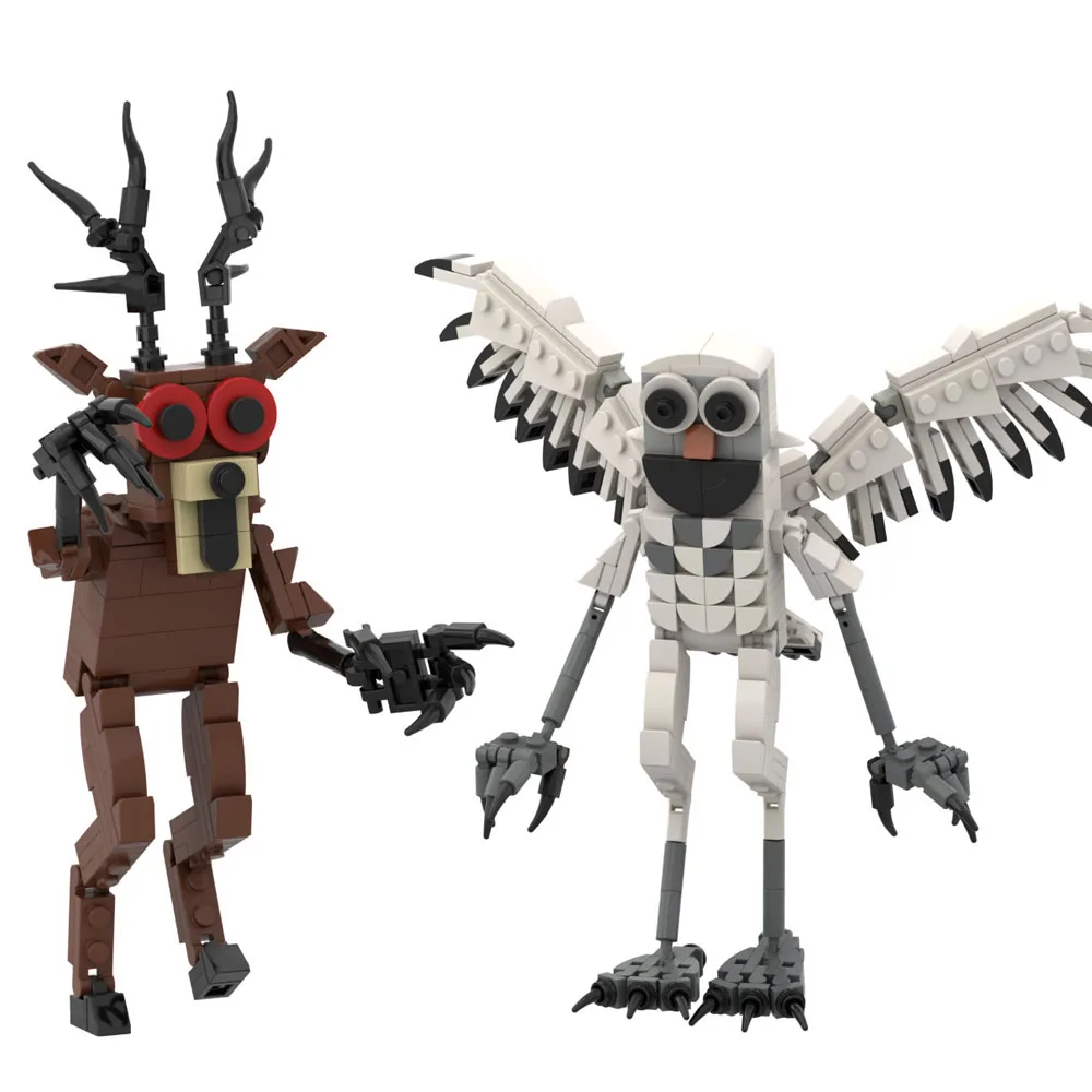 

Веселая серия 99-ночей лесных блоков с оленями, детские блоки с оленями «Лесной монстр» на Хэллоуин, подарки на день рождения, рождественские игрушки