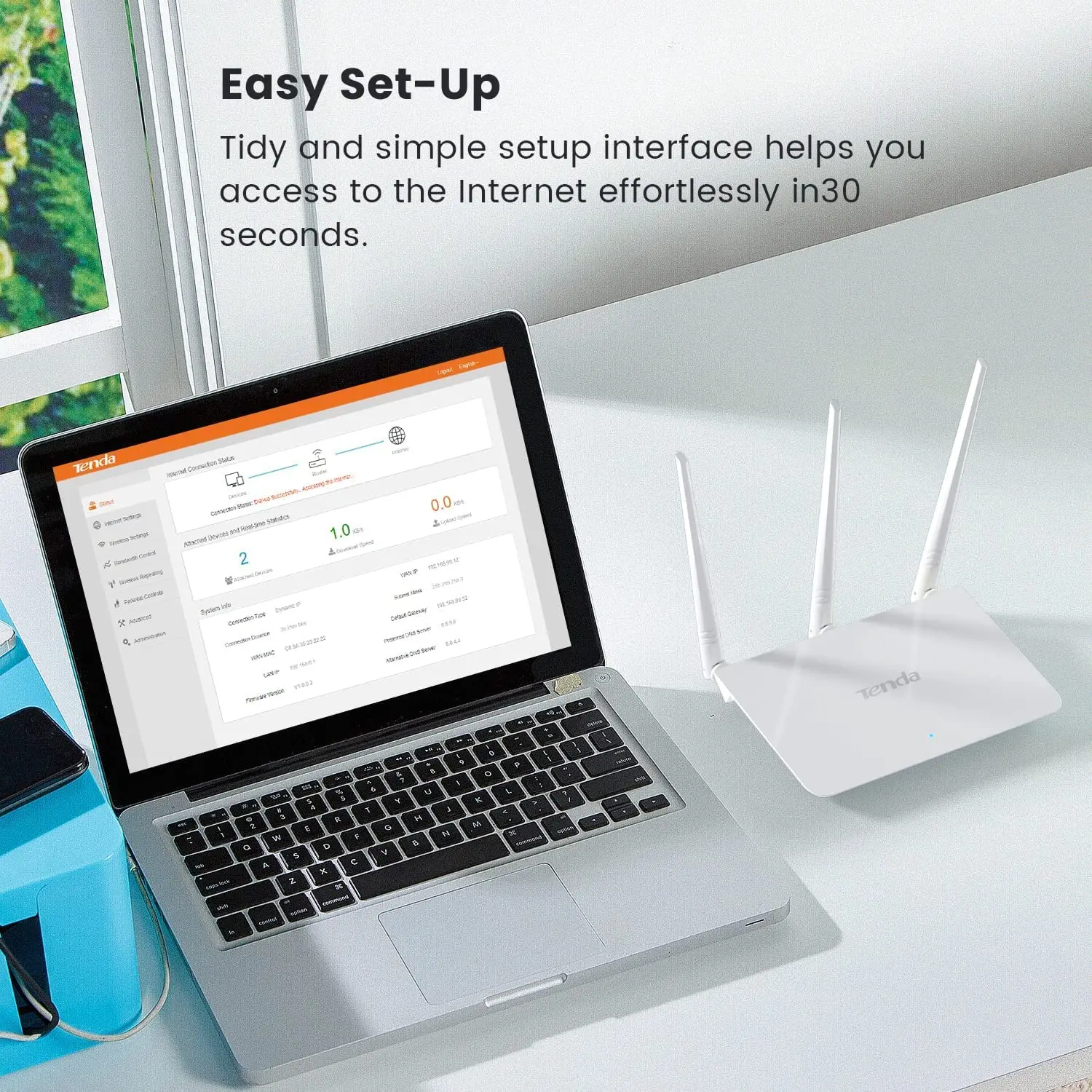 Tenda F3 N300 300Mbps Single Band Wifi Router | Access Point | Range Extender | WISP | Plug & Play | High Gain Antennas