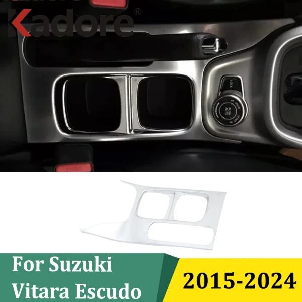 

For Suzuki Vitara Escudo 2015-2024 Front Water Cup Holder Decorative Frame Cover Trim Sticker Car Styling Accessories (LHD)