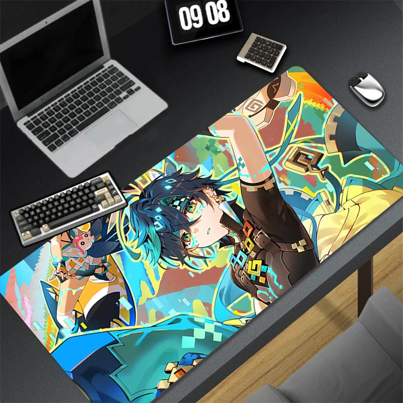Pattern Gaming Accessories HD Mousepad Office PC Mouse Pad G-genshin Impact Kinich Keyboard Pad Desk Decoracion Anime Desk Mat