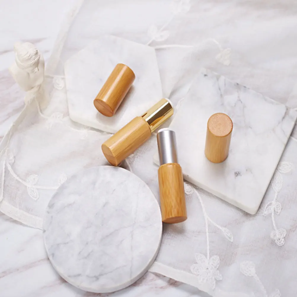

2Pcs DIY Tube Empty Holder Bamboo Compact Diy Lipstick Tube Color Lipsticks Lip Gloss Bottle Lightweight Travel Friendly