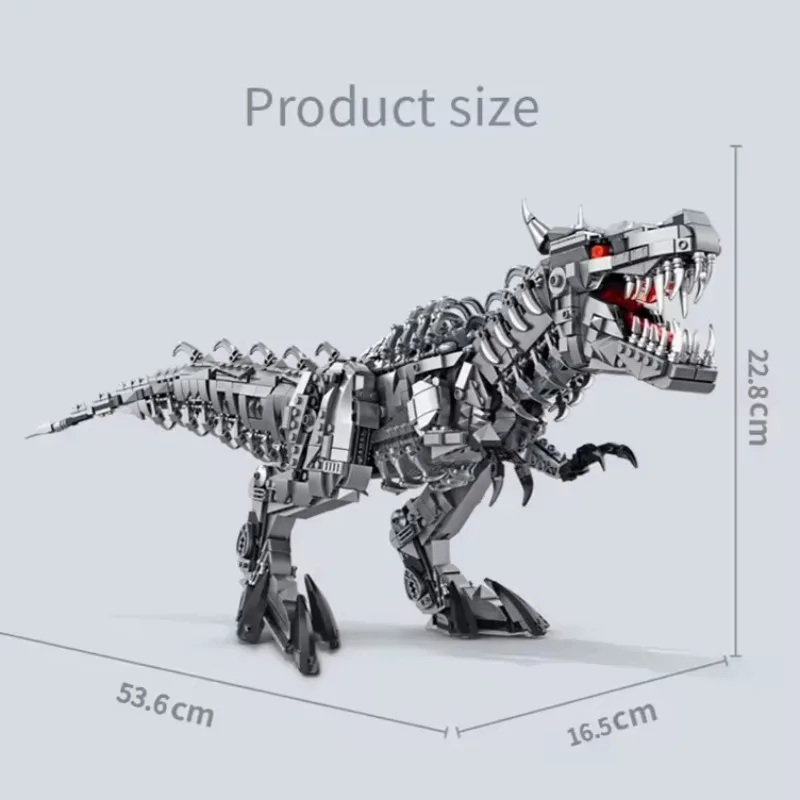 Jurassic Dinosaur World Large Mechanical Tyrannosaurus Rex Building Blocks T-rex Model With Lights Bricks Toys For Children Gift