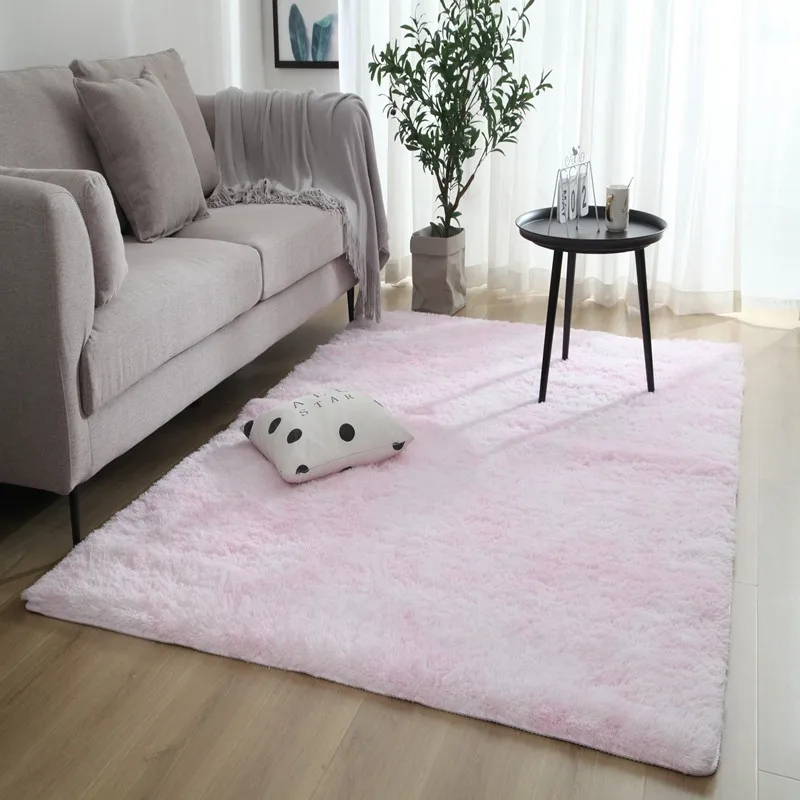 VIKAMA Pink Ombre Shaggy Area Rug Soft Plush Machine Washable Bedroom Under Coffee Table High Traffic Shaggy Home Decor
