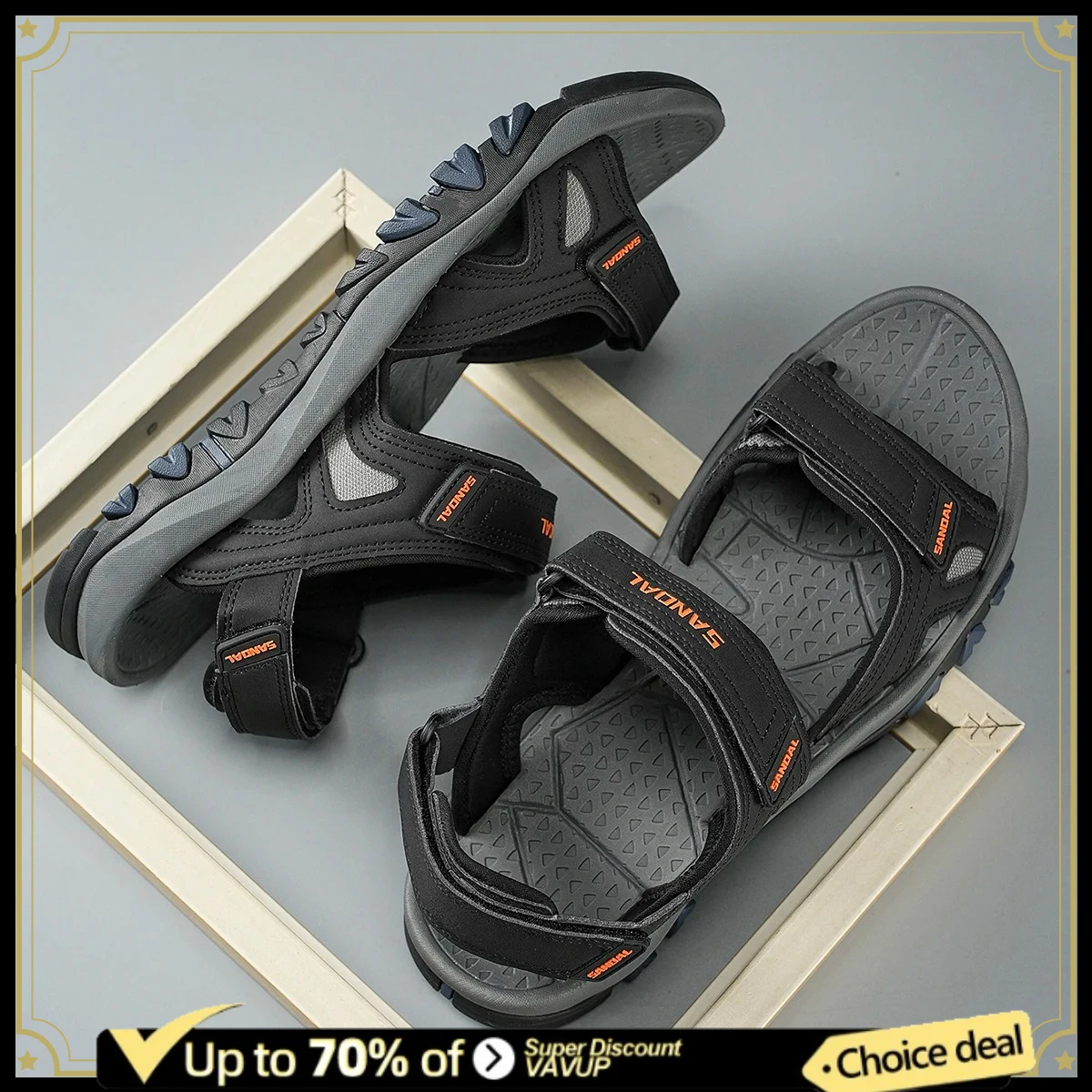 

Men's Casual Sports Sandals Outdoor Hiking Sandals Comfortable Non-Slip Beach&Trekking Sandals Plus Size Adjustable men sandals