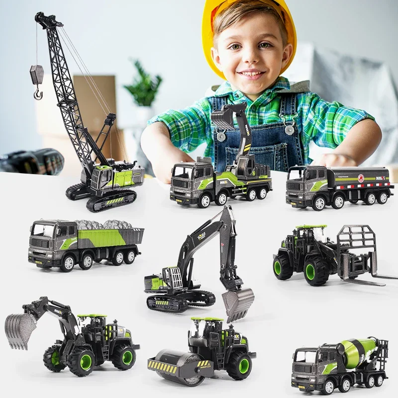 

1/50 Simulation Engineering Vehicle Decast Model Toy Excavator Crane Model Truck Dump Car Toys for Boys Children Gift Hoem Decor