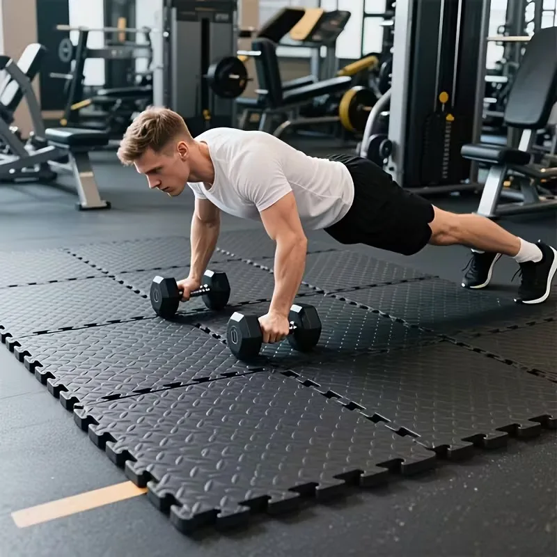 30 x 30 cm, 16 Stück, ineinandergreifende Yoga-Matte, Heim-Fitnessstudio- und Yoga-Ausrüstung, Schutzmatte, EVA-Schaum, rutschfeste Bodenbelag, Indoor-Fitness