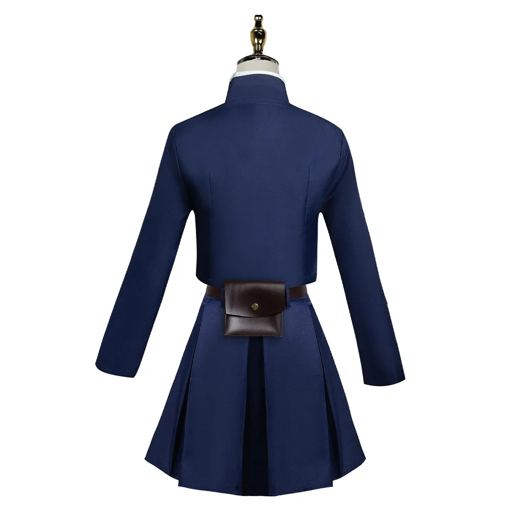 Megumi Fushiguro Cosplay Traje para Homens e Mulheres, Kugisaki Nobara, Uniforme Escolar Azul Escuro, Roupas Anime Kaisen, Terno Unisex Halloween