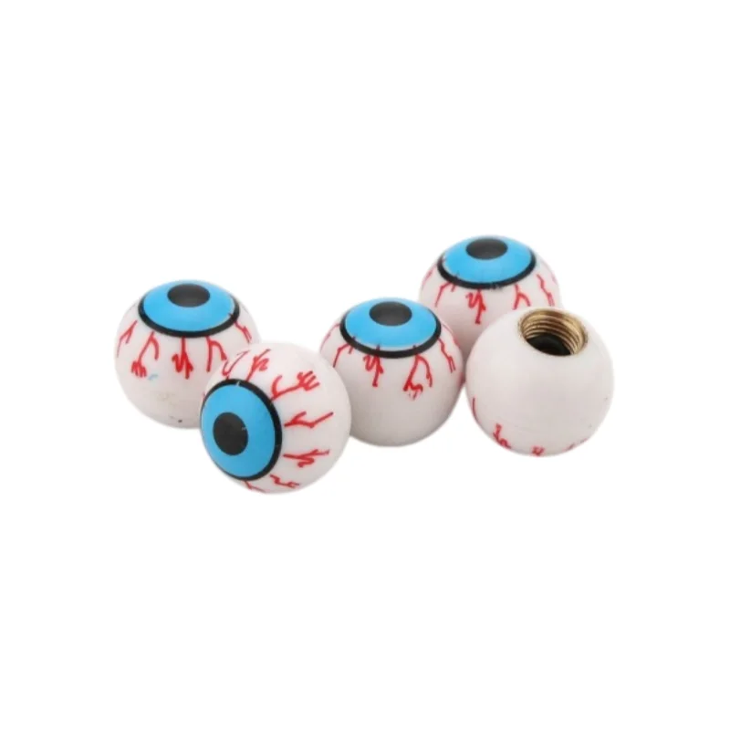4Pcs Universal ABS Tire Valve Caps Halloween Spooky Skull Eyeball Design For Schrader Valve Auto Motorcycle Bike