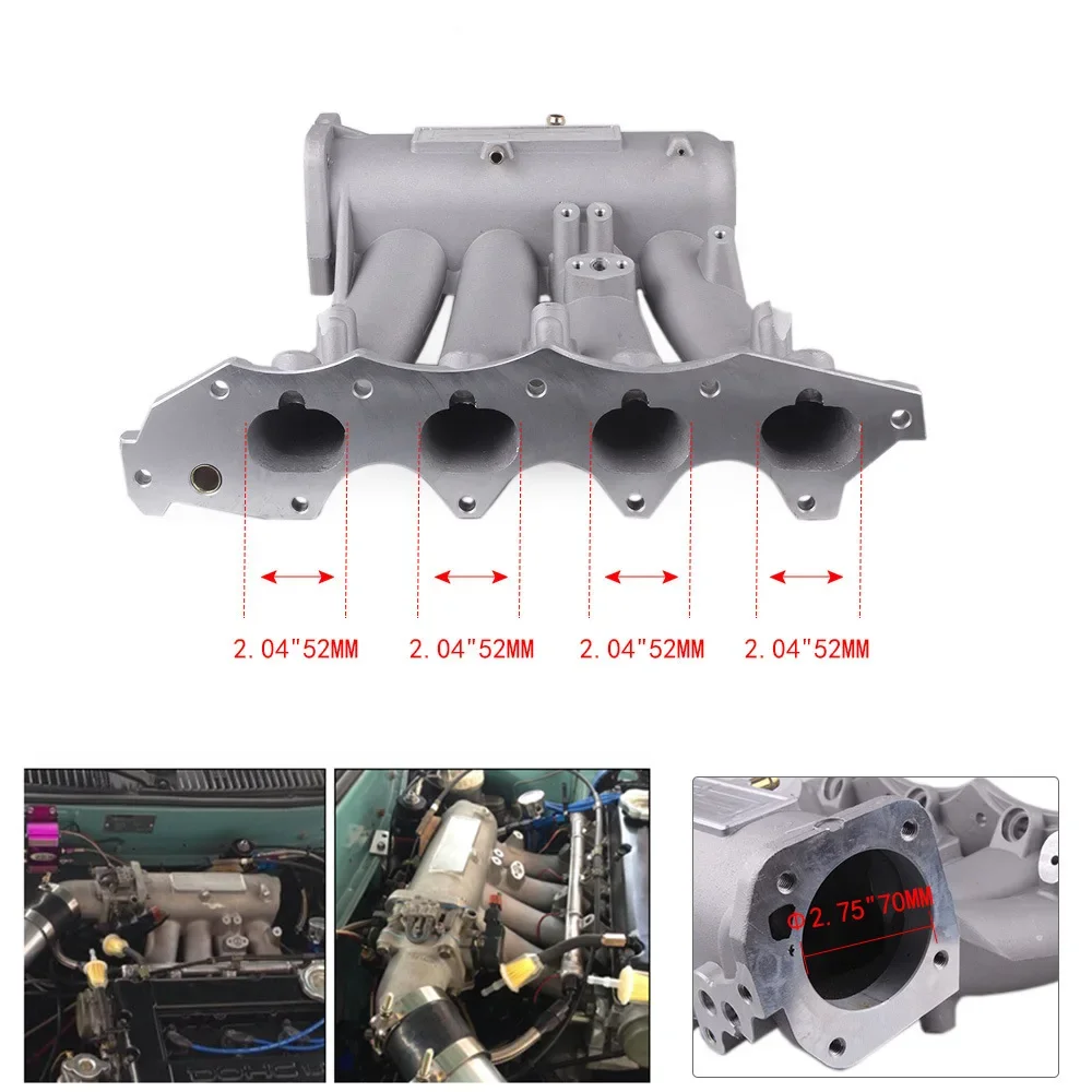 Aluminum 70MM Power Air Intake Manifold Compatible For Acura Integra GS-R GSR DC2 DB8 1.8L B18 B18C B18C1 DOHC VTEC 94-01