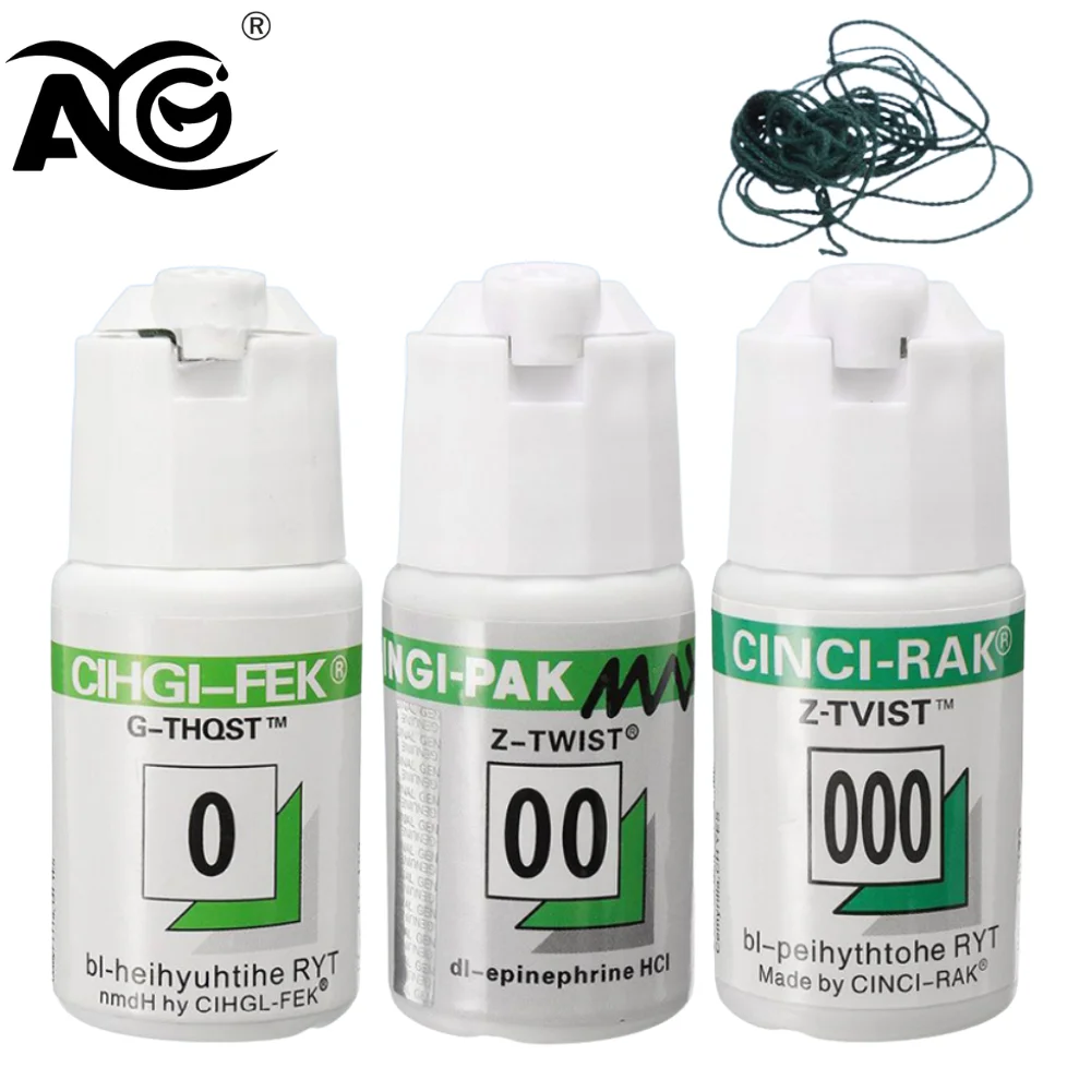 AG Size 0 00 000 Dental Thread Disposable Gingival Retraction Cord Knitted Cotton Gum Line Dentist Material 1/3 Bottle