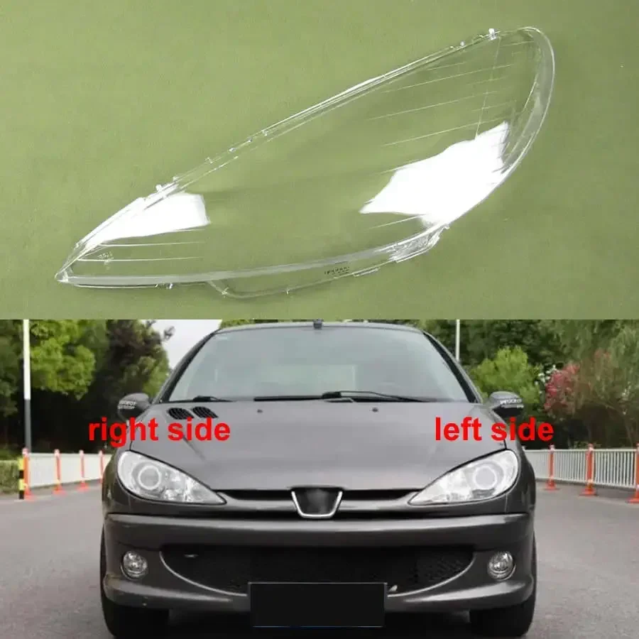 Per Peugeot 206 2004 2005 2006 2007 2008 copertura della lampada del faro guscio del faro trasparente Plexiglass sostituire il paralume originale