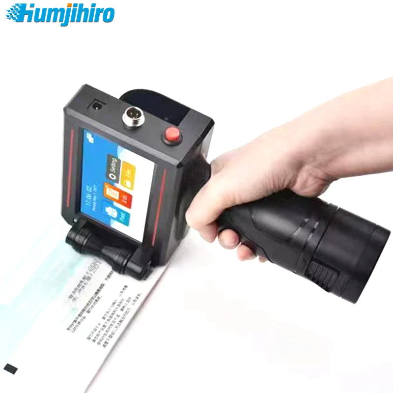 Portable 12.7MM Inkjet Printer Mobile Hand Jet Handheld Thermal Inkjet Printer QR Bar Batch Code Date Number Logo Expiry Date