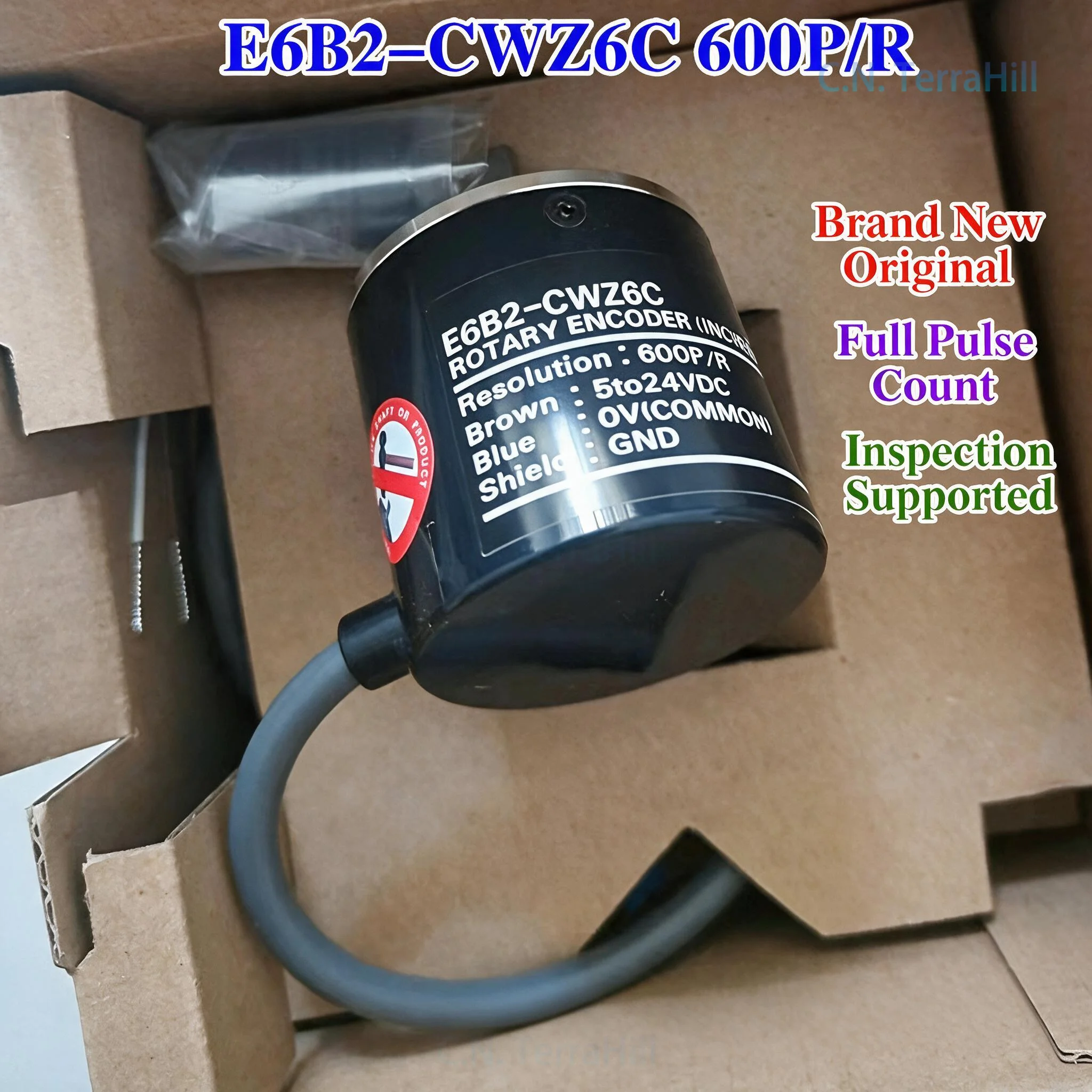 Rotary Encoder E6B2-CWZ6C 600P/R Incremental Optical Encoder 40mm Shaft 5-24V DC for Industrial Automation