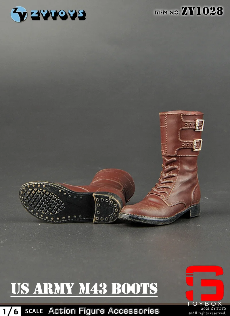 W magazynie ZYTOYS ZY1028 1/6 Skala US Army M43 Brązowe buty bojowe Męskie buty żołnierza Model Pasuje do 12-calowych lalek z figurkami akcji