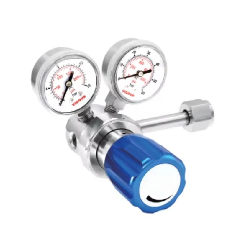 SS316L اسطوانة قياس الضغط منظم للأكسجين CO2 النيتروجين البروبان الهيليوم الصناعية الألومنيوم منظم الغاز الطبيعي