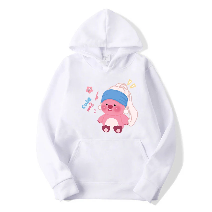 Korean popular doll Loopy printed hoodies Couple student sports street casual hoodie