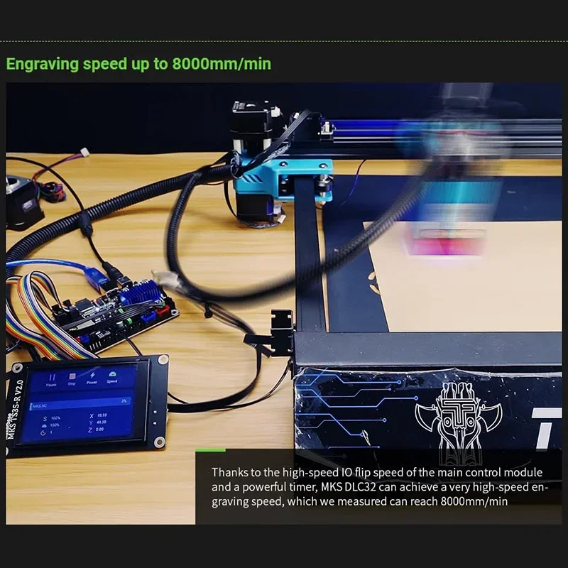 Makerbase MKS DLC32 V2.1 Offline Controller 32 bits ESP32 WIFI GRBL TFT Touchscreen voor Desktop Laser Graveermachine