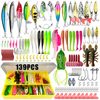 26/30/258/138/139pcs Fishing Lures Set Soft Hard Baits Metal Jig Spoon Gear Layered For Bass Pike Crankbait Tackle Accessories