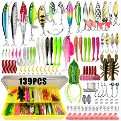 26/30/258/138/139pcs Fishing Lures Set Soft Hard Baits Metal Jig Spoon Gear Layered For Bass Pike Crankbait Tackle Accessories