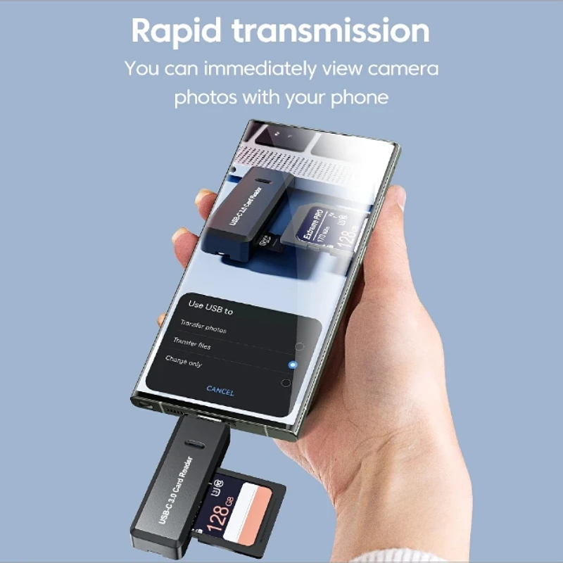 3 in 1 다기능 TYPE-C 카드 리더기 외장 스토리지 블랙 스트레치 메모리 스틱 USB 3.0 미니 SD TF 카드 리더기