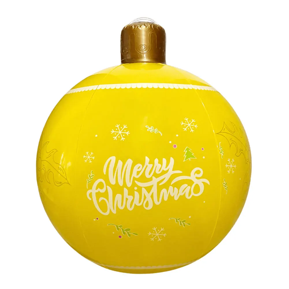 24 Inch Giant Inflatable Christmas Ball Large Outdoor Decorated Ball Outdoor Christmas Decorations Christmas Decorations Ball