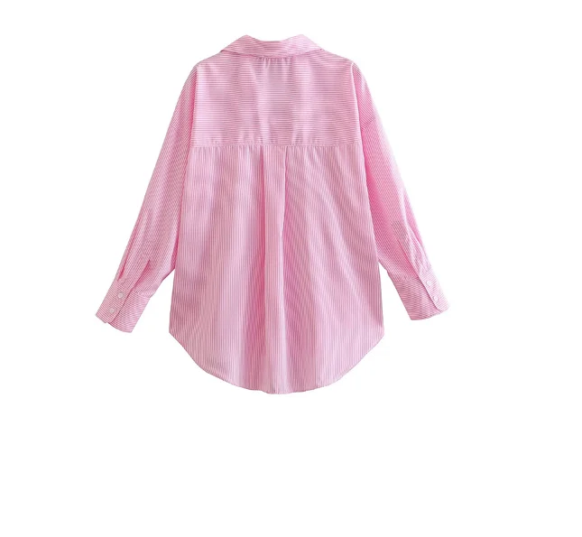 2024 new women's blouse Long sleeve lapel poplin shirt shirt