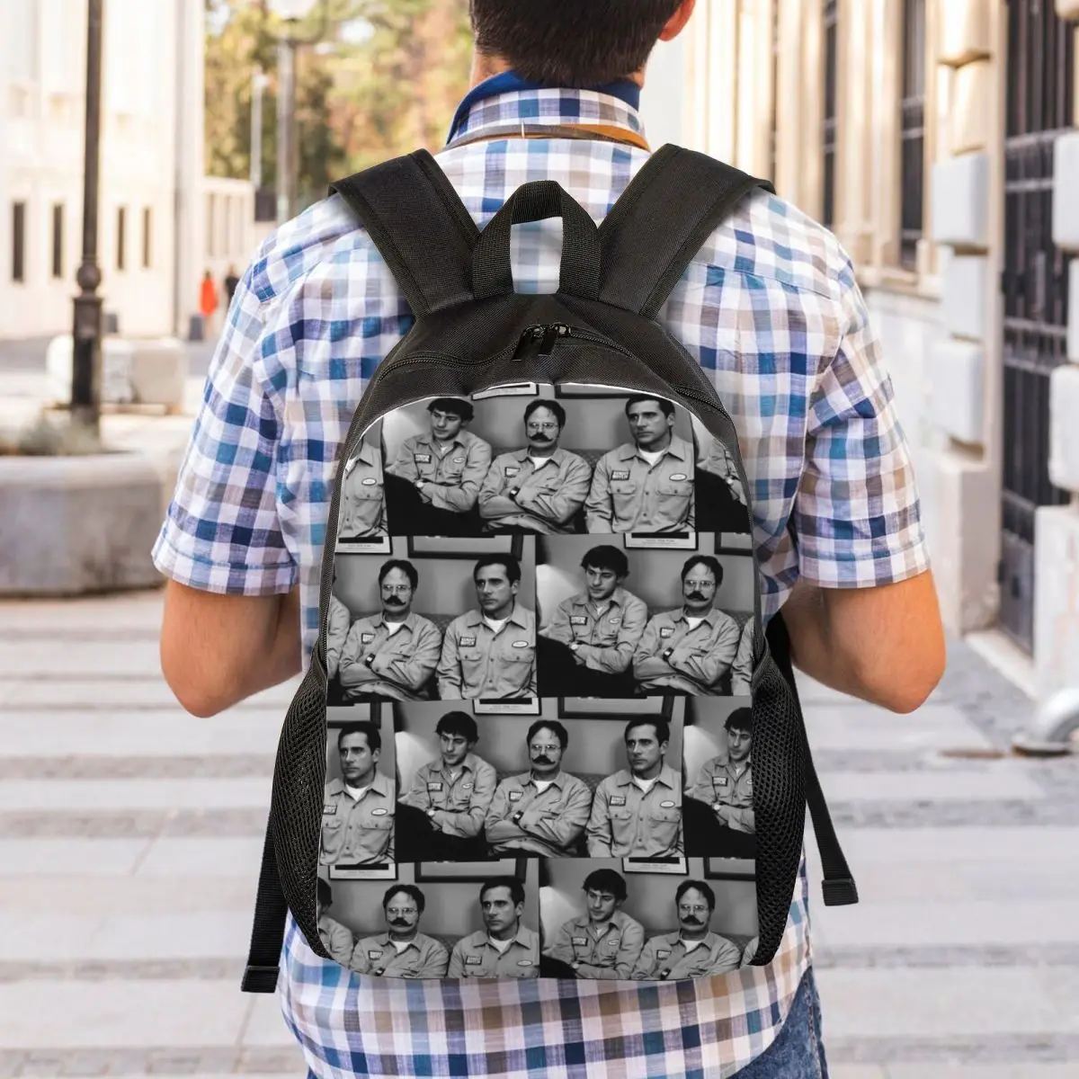 Jim, Dwight And Michael At Utica The Office Dunder Mifflin Paper Company Backpack BookBag School Bag Laptop Shoulder Bags