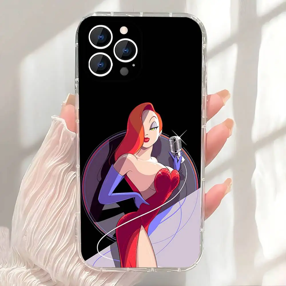 Jessica Rabbit Sexy Phone Case Para iPhone 17,16,15,14,13,12,11 Pro,Max,Plus,X,XS,XR,SE4,E Mini Capa Macia Transparente