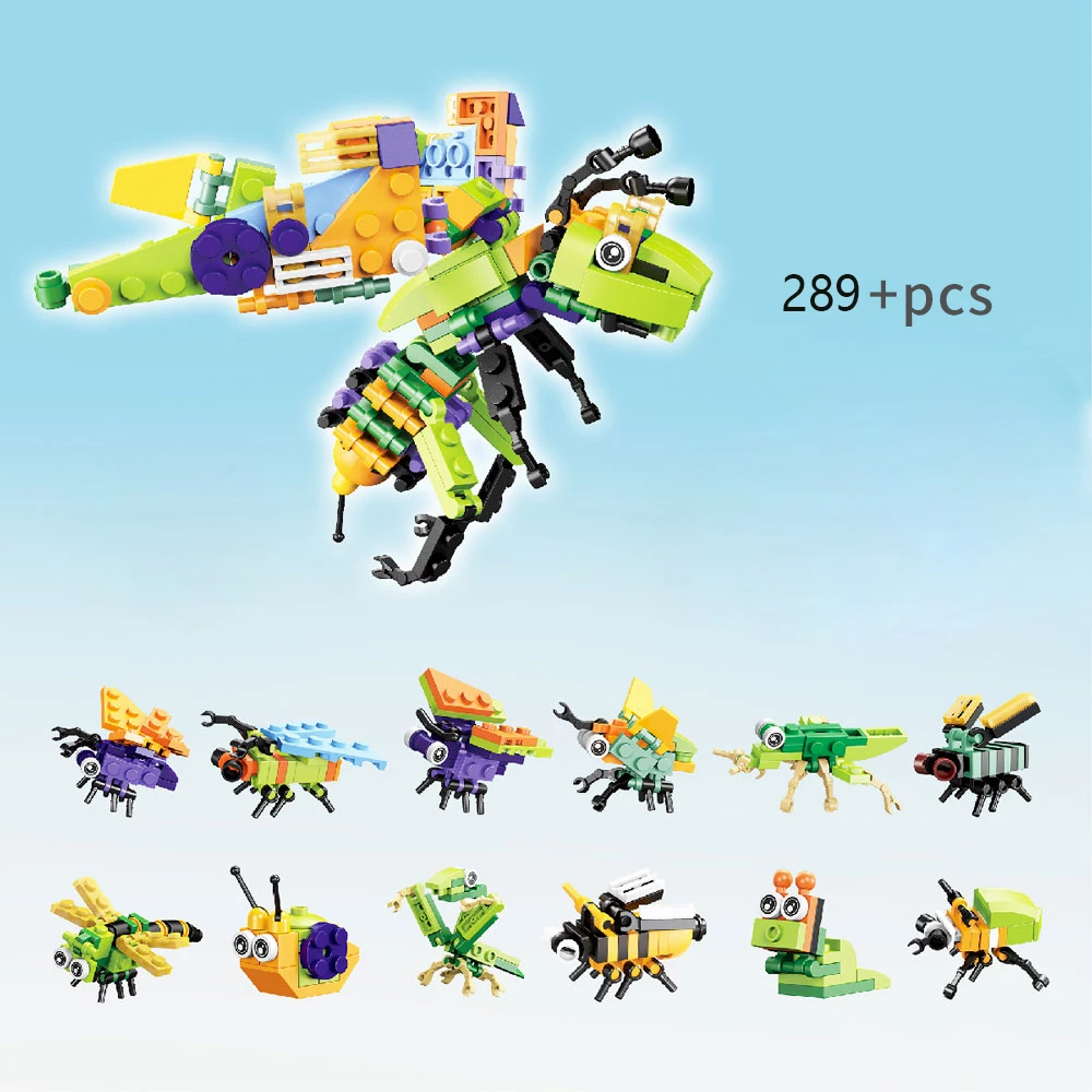 12-in-1 Animal Building Block Brick Set scorpion Insects Elephant Assembled Toys Constructor Kid Educational Toy for Child Gift