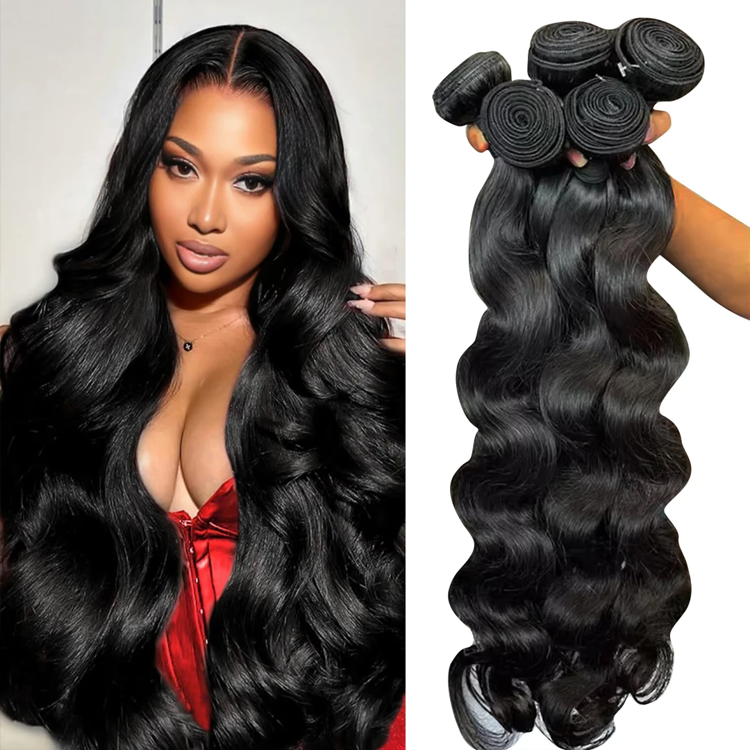 28 30 40Inch Body Wave Bundles Human Hair 100% Brazilian Remy Raw Hair Bundles Loose Wavy Weave 2 3 4 Hair Extensions Weft deals