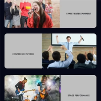 ABAC-UHF Frequency Cordless Dynamic Microphone System Dual Channel Wireless For Professional For Karaoke Party EU-Plug Meet