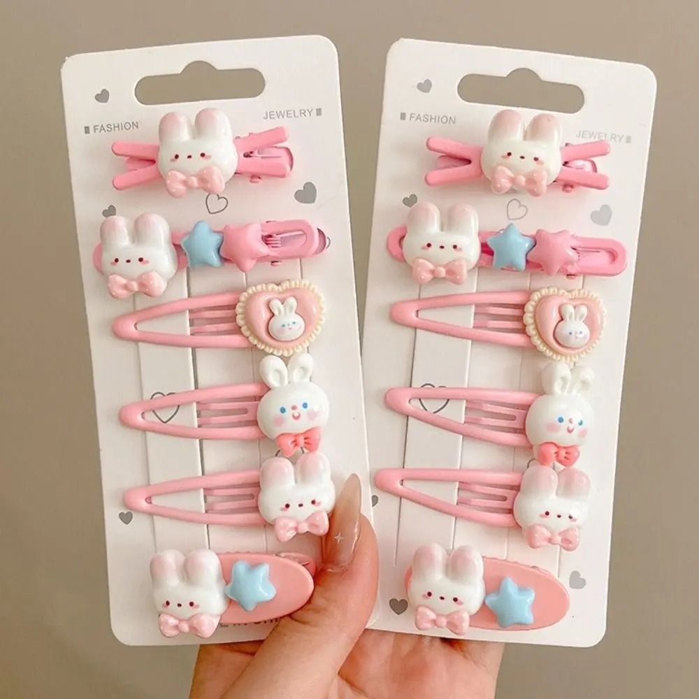 

2Pcs/set Fashion Candy Color Rabbit Hair Clip Headwear Kawaii Barrettes Fine Flash Hair Accessories Duckbill Clip Girls