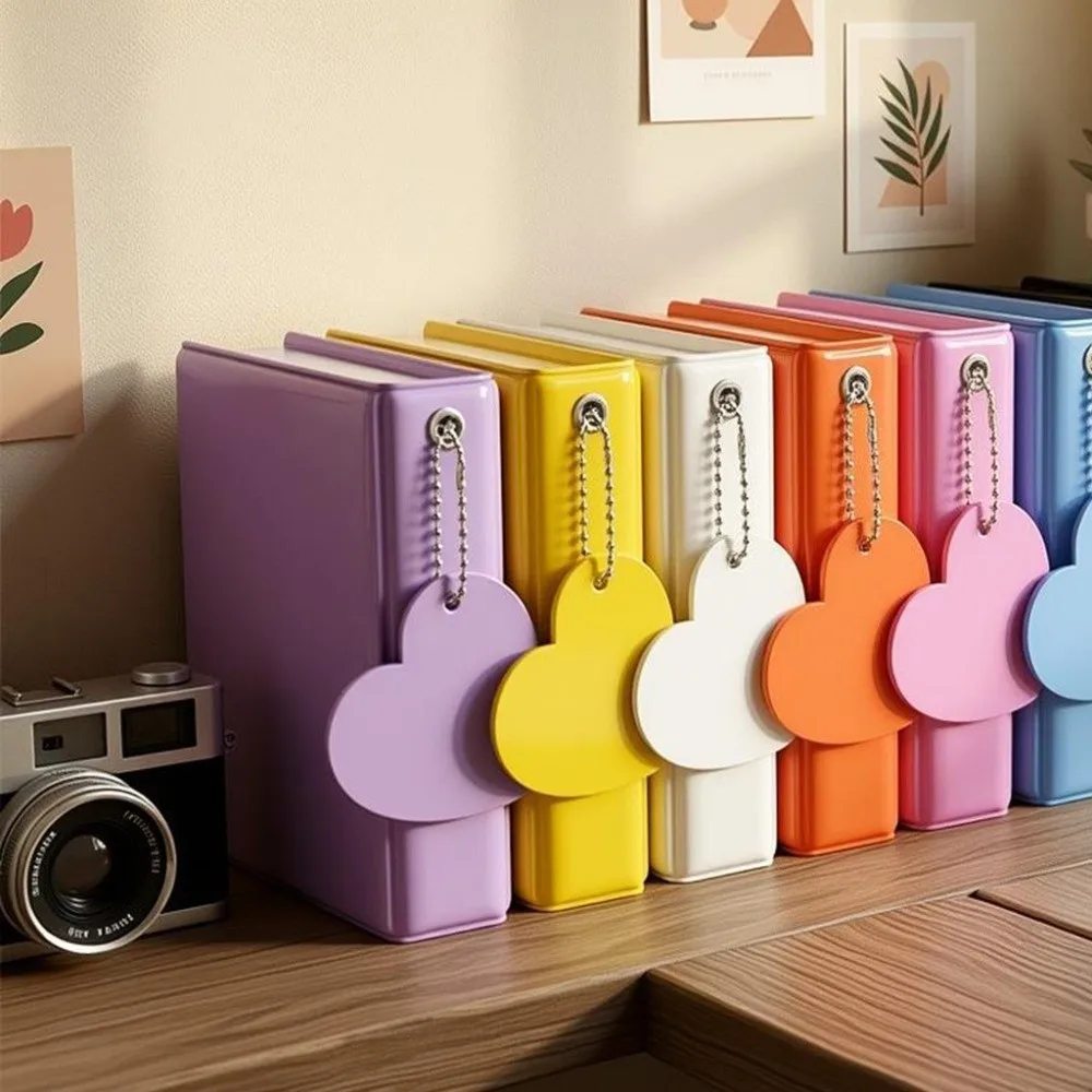 Portable 3 Inch 40/64 Slot Photo Album Macaron Chain Decor Card Holder Heart Cutout Photo Binder Memory Keep