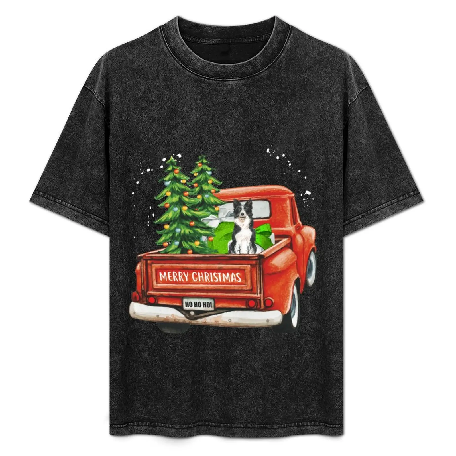 

Border Collie Merry Christmas T-Shirt graphic t shirt vintage heavyweights luxury designer man clothes sweat shirts, men