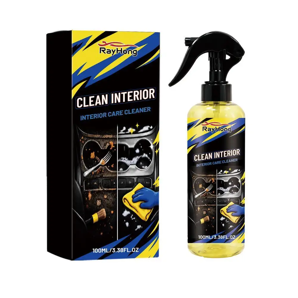 Car Interior Cleaner Spray Non-Sticky Auto Interior Care Detailer Dashboard Cleaning Liquid 100ml