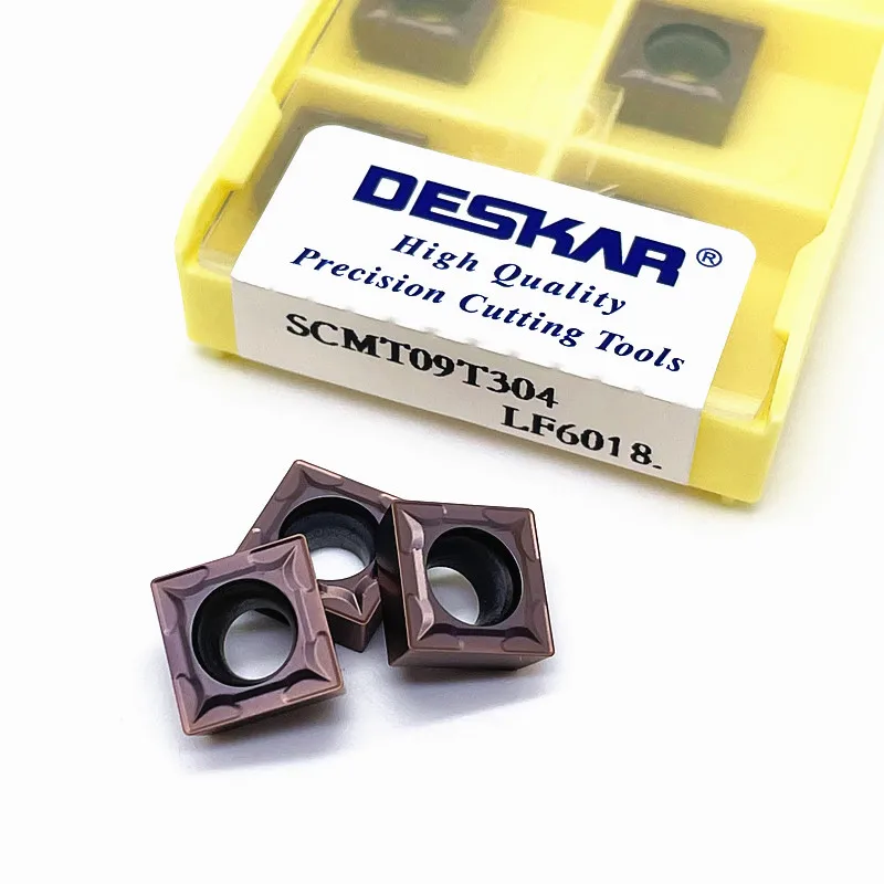 10 pces de alta qualidade deskar scmt09t304 scmt09t308 lf6118 inserção de carboneto de ferramenta de gerencio interno para aço inoxidável