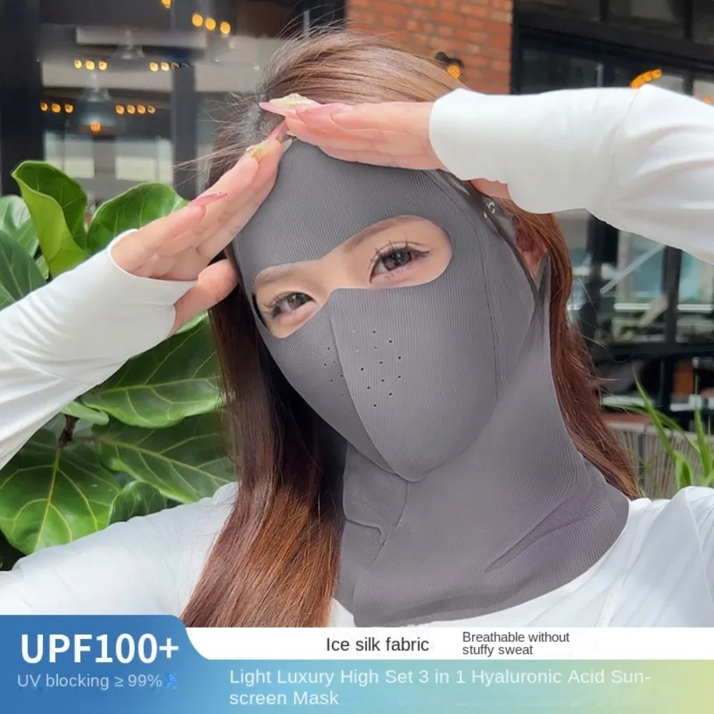 

Sunshade Summer Full-Face Sunscreen Veil Anti UV UPF 50+ Ice Silk Face Cover Breathable Outdoor Neck Wrap Cover Unisex