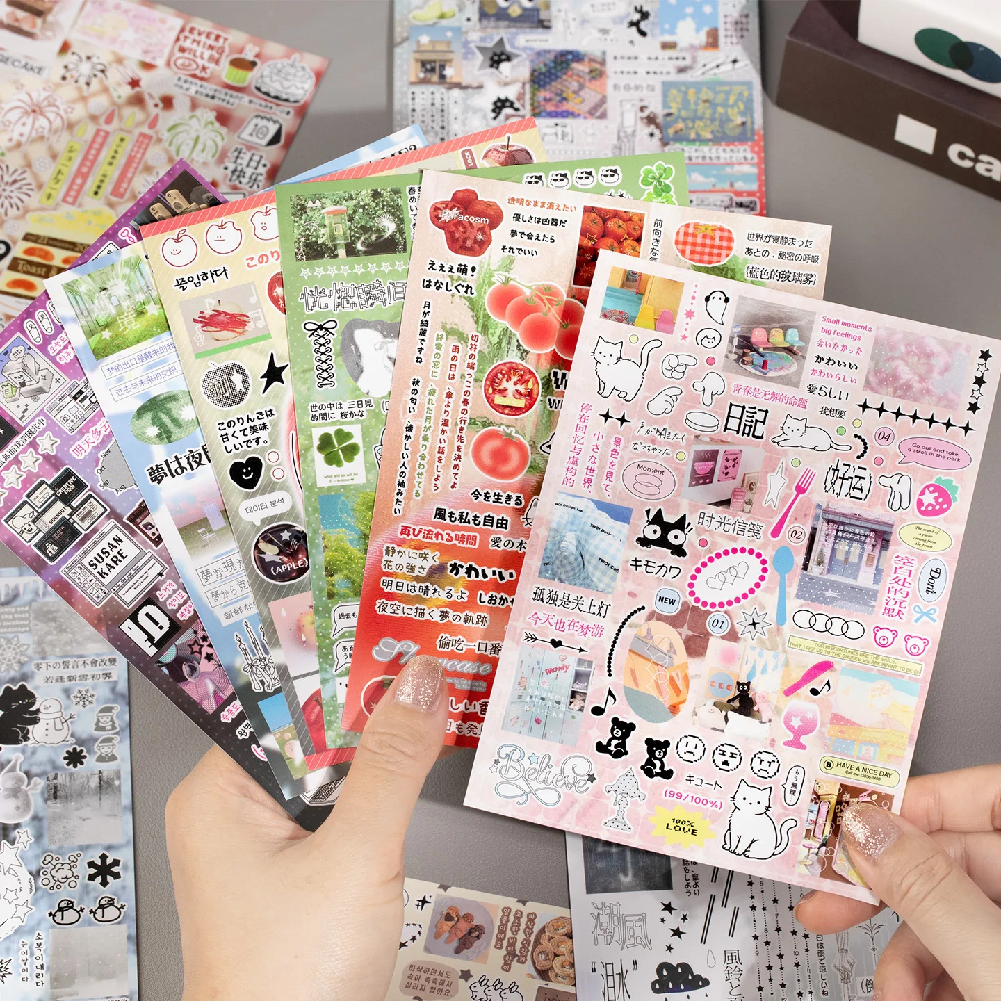 27 sheets Pre-cut Vintage Y2K Sticker Pack, Collage Making Supplies for Kaka Card, Journal & Card Frame