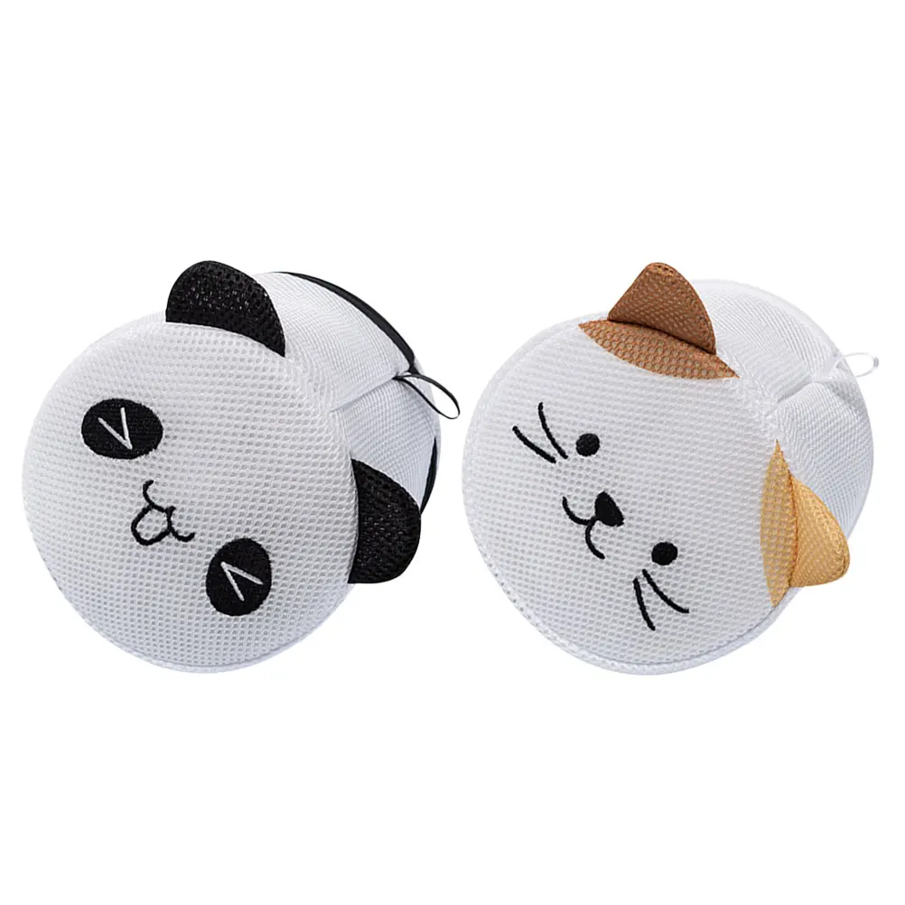 2 قطعة أكياس غسيل القط الكرتون أكياس الغسيل الشبكية للحساسة غسالة الجوارب الملابس الداخلية سستة إغلاق خفيفة الوزن