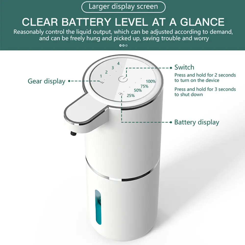 380ML Touchless IPX5 Waterproof 4-Gears Adjustable Foam/Gels Automatic Sense Soap Dispenser Electric Hand Dish Washing Machine view 5