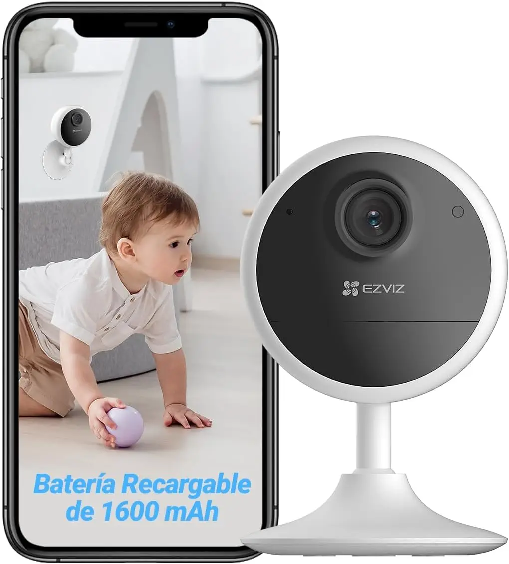 Cámara de Vigilancia WiFi Interior con Batería de 40 Días, 1080P, Cámara IP de Seguridad, Detección de Personas, Audio Bidireccional