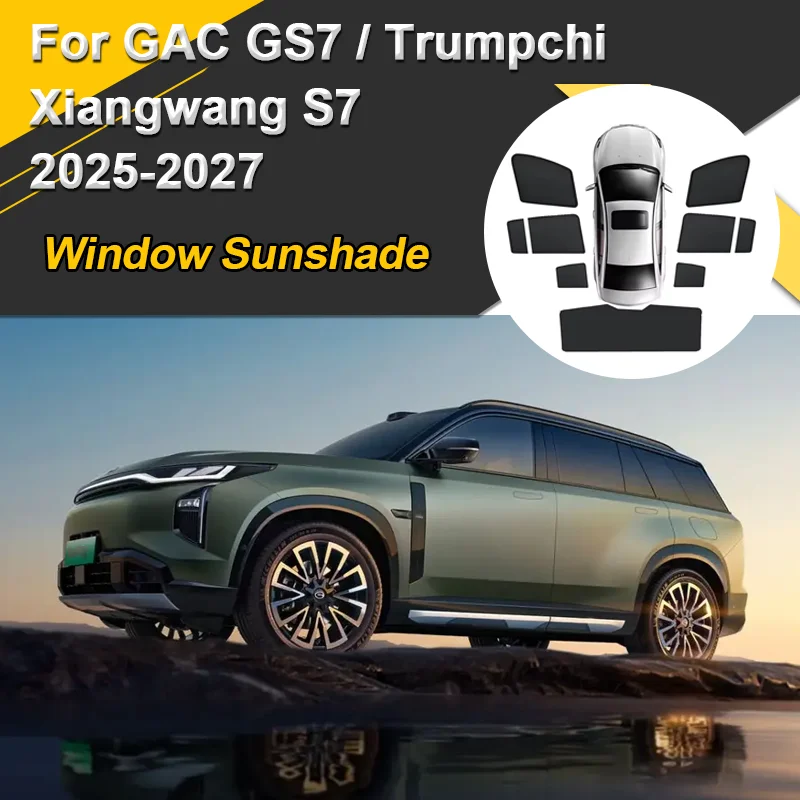 

Car Sun Shades For GAC GS7 Trumpchi Xiangwang S7 2025-2027 Sunshades Heat Insulation Window Curtain Mesh Visors Auto Accessories