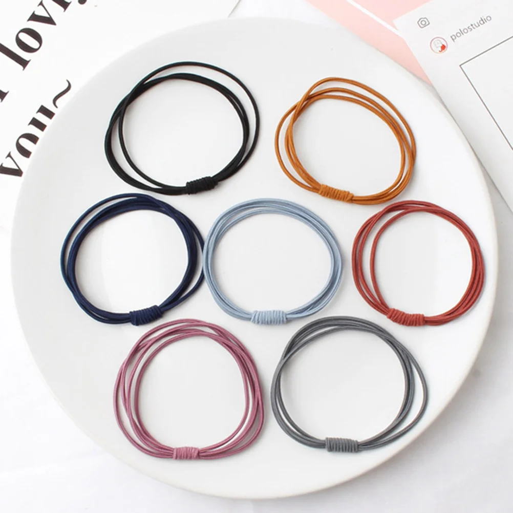 

10PCS Elastic Women Girls Ponytail Holders Stretch Ponytail Holder Rings Simple Hair Tie Rope Accessories Daily Gifts