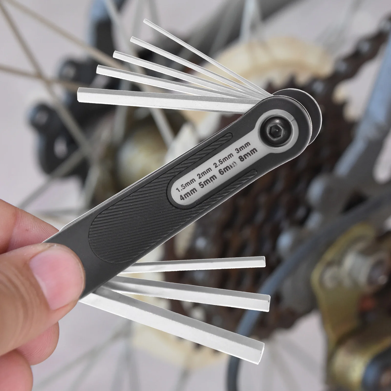 

1 set Hexagon Folding Chrome Vanadium Steel Repair Furniture Key Wrench Tool Set Bike Wrench Set Size Variety Home
